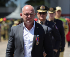 O governador Darci Piana participou nesta quinta-feira (8) do Aniversario bombeiros no Guatupê