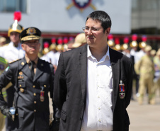 O governador Darci Piana participou nesta quinta-feira (8) do Aniversario bombeiros no Guatupê