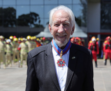 O governador Darci Piana participou nesta quinta-feira (8) do Aniversario bombeiros no Guatupê