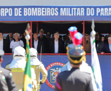 O governador Darci Piana participou nesta quinta-feira (8) do Aniversario bombeiros no Guatupê