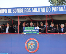 O governador Darci Piana participou nesta quinta-feira (8) do Aniversario bombeiros no Guatupê