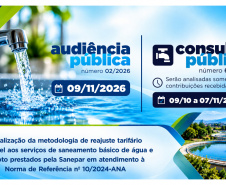 AGEPAR - Consulta e Audiência Públicas terão como pauta metodologia de reajuste anual das tarifas de água e esgoto da Sanepar 