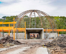 Obra do planetário em Pinhais entra em nova fase prestes a receber tecnologia alemã de última geração