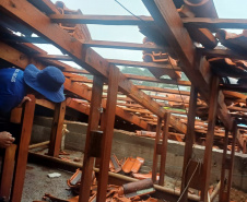 Unidades educacionais danificadas por temporal são reconstruídas com mão de obra prisional em Laranjeiras do Sul