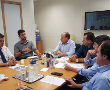 A aprovação do programa Paraná Urbano III foi o foco da reunião entre dos secretários de Estado do Desenvolvimento Urbano, João Carlos Ortega, e do Planejamento, Valdemar Bernardo Jorge.  Curitiba, 09/01/2019  -  Foto: Divulgação SEDU