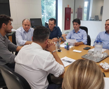 A aprovação do programa Paraná Urbano III foi o foco da reunião entre dos secretários de Estado do Desenvolvimento Urbano, João Carlos Ortega, e do Planejamento, Valdemar Bernardo Jorge.  Curitiba, 09/01/2019  -  Foto: Divulgação SEDU
