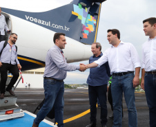 O governador Carlos Massa Ratinho Junior inaugura o Aeroporto Municipal Juvenal Loureiro Cardoso, de Pato Branco, no Sudoeste do Paraná.  -  Pato Branco, 10/01/2019  -  Foto: José Fernando Ogura/ANPr
