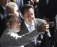 O governador Carlos Massa Ratinho Junior, participou da solenidade de posse do presidente da Copel, Daniel Pimentel Slaviero. Curitiba, 16-01-19. -  Foto: Arnaldo Alves / ANPr.