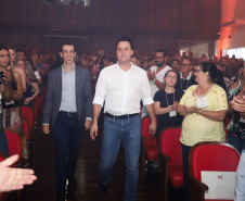 Governador Carlos Massa Ratinho Junior participa do Seminário Aprendizagem em Foco  2019. O evento é organizado pela Secretaria de Estado da Educação e direcionado aos diretores das 2,1 mil escolas estaduais, chefes dos Núcleos Regionais de Educação e coordenadores pedagógicos das regionais. O seminário acontece no Centro de Capacitação de Faxinal do Céu, no município de Pinhão (Centro-Sul).  -  Faxinal do Céu, Pinhão, 22/01/2019  -  Foto: Rodrigo Félix Leal