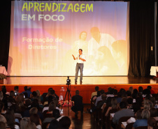 Governador Carlos Massa Ratinho Junior participa do Seminário Aprendizagem em Foco  2019. O evento é organizado pela Secretaria de Estado da Educação e direcionado aos diretores das 2,1 mil escolas estaduais, chefes dos Núcleos Regionais de Educação e coordenadores pedagógicos das regionais. O seminário acontece no Centro de Capacitação de Faxinal do Céu, no município de Pinhão (Centro-Sul).  -  Faxinal do Céu, Pinhão, 22/01/2019  -  Foto: Rodrigo Félix Leal