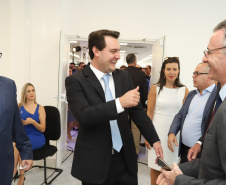 O governador Carlos Massa Ratinho Junior afirmou nesta quarta-feira (23), na solenidade de comemoração pelos 56 anos da Sanepar e de posse da nova diretoria, que a missão da empresa é avançar em oferta de água e sistema de esgoto, chegando a localidades que ainda não contam com estes serviços.Foto: Rodrigo Felix Leal/ANPr