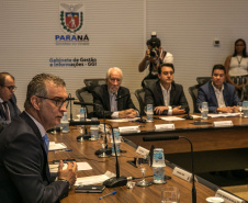 As futuras campanhas que o Governo do Paraná vai realizar para fortalecer o turismo do Paraná foram apresentadas nesta terça-feira (29) na reunião do governador Carlos Massa Ratinho Junior com o secretariado. Na foto, o secretário de Estado da Comunicação e da Cultura, Hudson José.  -   Curitiba,29/01/2019 - Foto: Maurílio Cheli/ANPr