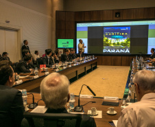 As futuras campanhas que o Governo do Paraná vai realizar para fortalecer o turismo do Paraná foram apresentadas nesta terça-feira (29) na reunião do governador Carlos Massa Ratinho Junior com o secretariado.  Curitiba,29/01/2019 - Foto: Maurílio Cheli/ANPrr