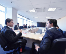 Ministro da Infraestrutura, Tarcísio Gomes de Freitas, recebe o Governador do Estado do Paraná, Carlos Massa Ratinho Júnior - 30/01/2019 - Foto: Alberto Ruy/MInfra