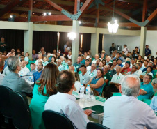 O governador Carlos Massa Ratinho Junior participou nesta quarta-feira (06), em Maringá, da Assembleia Geral Ordinária de prestação de contas do exercício 2018 da Cocamar.  -  Maringá, 06/02/2019  -  Foto:Mateus Girotto/Cocamar