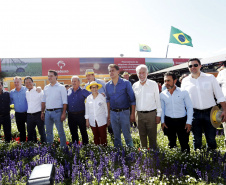O governador Carlos Massa Ratinho Junior recebe a ministra da Agricultura, Pecuária e Abastecimento, Tereza Cristina, no Show Rural Coopavel.  -  Cascavel, 08/02/2019  -  Foto: Arnaldo Alves/ANPr