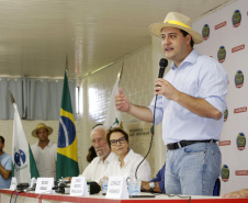 O governador Carlos Massa Ratinho Junior recebe a ministra da Agricultura, Pecuária e Abastecimento, Tereza Cristina, no Show Rural Coopavel.  -  Cascavel, 08/02/2019  -  Foto: Arnaldo Alves/ANPr