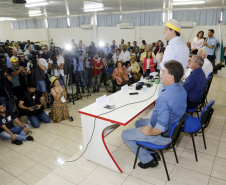 O governador Carlos Massa Ratinho Junior recebe a ministra da Agricultura, Pecuária e Abastecimento, Tereza Cristina, no Show Rural Coopavel.  -  Cascavel, 08/02/2019  -  Foto: Arnaldo Alves/ANPr