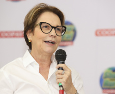 O governador Carlos Massa Ratinho Junior recebe a ministra da Agricultura, Pecuária e Abastecimento, Tereza Cristina, no Show Rural Coopavel. - Cascavel, 08/02/2019 - Foto: Rodrigo Félix Leal/ANPr