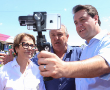 O governador Carlos Massa Ratinho Junior recebe a ministra da Agricultura, Pecuária e Abastecimento, Tereza Cristina, no Show Rural Coopavel. - Cascavel, 08/02/2019 - Foto: Rodrigo Félix Leal/ANPr