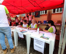 Feira Paraná Cidadão leva serviços gratuitos à população de Campo Magro na região metropolitana de Curitiba. O mutirão oferta  gratuitamente para a população em geral, serviços como a emissão de carteira de identidade, CPF e carteira de trabalho, além da intermediação para vagas de emprego. Também ações em áreas como cidadania, direitos humanos, segurança, educação, saúde, habitação, social, de cultura, esporte e lazer. - Campo Magro, 07/02/2019 -Foto: Geraldo Bubniak/ANPr