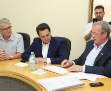  O governador Carlos Massa Ratinho Junior participou nesta segunda-feira (11) da primeira reunião ordinária de 2019 da diretoria da Organização das Cooperativas do Estado do Paraná (Ocepar), na sede da entidade, em Curitiba.  -  Curitiba, 11/02/2019. Foto: Rodrigo Felix Leal/ANPr