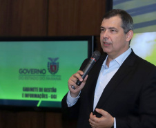 Governador Carlos Massa Ratinho Júnior coordena reunião com  equipe de Governo.  Na imagem, Allan Costa, presidente da Celepar. -  Curitiba, 12/02/2019  -  Foto: Rodrigo Félix Leal/ANPr