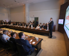Governador Carlos Massa Ratinho Júnior coordena reunião com  equipe de Governo  -  Curitiba, 12/02/2019  -  Foto: Rodrigo Félix Leal/ANPr