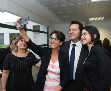 O governador Carlos Massa Ratinho Junior afirmou nesta sexta-feira (15) que o Governo do Estado vai incentivar negócios administrados por mulheres. Ele participou, em Curitiba, do encontro do grupo MEX Brasil – Espaço Mulheres Executivas e falou sobre o fortalecimento de linhas de crédito voltadas para o empreendedorismo feminino. Curitiba, 15/02/2019. Foto: Rodrigo Felix Leal/ANPr