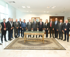 Governador Carlos Massa Ratinho Júnior recebe o presidente da Câmara dos Deputados, Rodrigo Maia. Curitiba, 15/02/2019. Foto: Rodrigo Felix Leal/ANPr