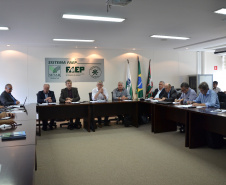 Estados do Sul querem avançar em sanidade na produção de leite. Representantes dos estados do Sul debateram nesta segunda-feira (19) tema na sede da Federação da Agricultura do Estado do Paraná (Faep), em Curitiba, com a presença dos secretários da Agricultura e Abastecimento, Norberto Ortigara, do Paraná; e de Ricardo de Gouvêa, da Agricultura e da Pesca de Santa Catarina.  -  Curitiba, 18/02/2019  -  Foto: Divulgação SEAB