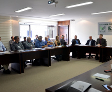 Estados do Sul querem avançar em sanidade na produção de leite. Representantes dos estados do Sul debateram nesta segunda-feira (19) tema na sede da Federação da Agricultura do Estado do Paraná (Faep), em Curitiba, com a presença dos secretários da Agricultura e Abastecimento, Norberto Ortigara, do Paraná; e de Ricardo de Gouvêa, da Agricultura e da Pesca de Santa Catarina.  -  Curitiba, 18/02/2019  -  Foto: Divulgação SEAB