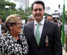 O governador Carlos Massa Ratinho Junior particip da cerimônia que comemora o 74º aniversário da tomada de Monte Castelo, na Itália, pela Força Expedicionária Brasileira, na Segunda Guerra Mundial. Foto: Gilson Abreu/ANPr