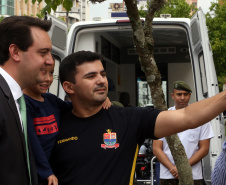 O governador Carlos Massa Ratinho Junior particip da cerimônia que comemora o 74º aniversário da tomada de Monte Castelo, na Itália, pela Força Expedicionária Brasileira, na Segunda Guerra Mundial. Foto: Gilson Abreu/ANPr