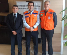 O coordenador estadual de Proteção e Defesa Civil do Paraná, coronel Ricardo Silva, se reuniu com o Secretário Nacional de Proteção e Defesa Civil, coronel Alexandre Lucas Alves, nesta quarta-feira (20), em Brasília, e apresentou uma proposta de integração dos dados do SISDC (sistema estadual) ao cadastro nacional.  -  Brasília, 20/02/2019  -  Foto: Divulgação/Defesa Civil