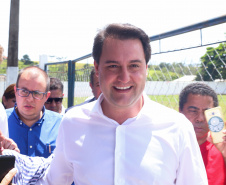 Governador Carlos Massa Ratinho Júnior participa da posse da diretoria da Associação dos Municípios do Norte Pioneiro (Amunorp), em Pinhalão, no Clube Aerp. - Pinhalão 22/02/2019 - Foto: Rodrigo Félix Leal/ANPr