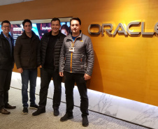 Governador Carlos Massa Ratinho Junior visita sede da Oracle, nos Estados Unidos. Foto: Divulgação/ANPr
