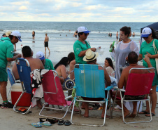 O Carnaval 2019 no Litoral do estado foi repleto de opções de lazer e de serviços gratuitos para os veranistas durante o feriado prolongado. Na área de segurança pública, houve redução dos casos de furtos (10%) e mais encaminhamentos (37,50%) por conta do aumento de abordagens (63,67%).  -  Litoral do Paraná, 05/03/2019  -  Foto: Soldado Emanuel Cunha