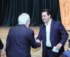 O governador Carlos Massa Ratinho Junior na apresentação das diretrizes da Celepar nesta sexta-feira (15) no Teatro Bom Jesus em Curitiba.   Curitiba, 15/03/2019 -  Foto: Geraldo Bubniak/ANPr