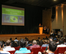 O governador Carlos Massa Ratinho Junior na apresentação das diretrizes da Celepar nesta sexta-feira (15) no Teatro Bom Jesus em Curitiba.   Curitiba, 15/03/2019 -  Foto: Geraldo Bubniak/ANPr