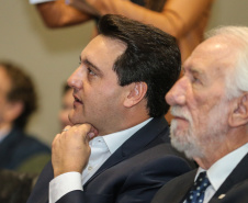 O governador Carlos Massa Ratinho Junior na apresentação das diretrizes da Celepar nesta sexta-feira (15) no Teatro Bom Jesus em Curitiba.   Curitiba, 15/03/2019 -  Foto: Geraldo Bubniak/ANPr