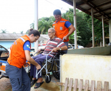 A Coordenadoria Estadual de Proteção e Defesa Civil realiza simulado de abandono com comunidade em área de risco de Morretes, no Litoral do Paraná.  -  Morretes, 16/03/2019  -  Foto: Jaelson Lucas/ANPr