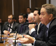 Governador Carlos Massa Ratinho Júnior coordena reunião com o secretariado  -  Curitiba, 19/03/2019  -  Foto: José Fernando Ogura/ANPr