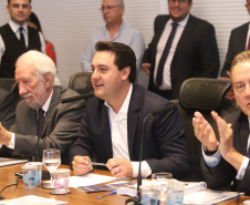 Governador Carlos Massa Ratinho Júnior coordena reunião com o secretariado  -  Curitiba, 19/03/2019  -  Foto: Rodrigo Félix Leal/ANPr