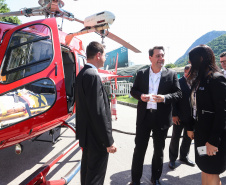 O governador Carlos Massa Ratinho Junior esteve nesta terça-feira (2) na 12ª edição da feira internacional de segurança LAAD Defence & Security, no Rio de Janeiro. A viagem teve como objetivo conhecer tecnologias que possam ser aplicadas no Paraná para reforçar e aprimorar o sistema segurança pública. Foto: Rodrigo Felix Leal/ANPr