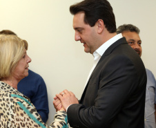 O governador Carlos Massa Ratinho Junior anunciou a redução nas taxas de juros das operações de crédito da Fomento Paraná, instituição financeira estadual que oferece crédito a empreendedores. - Curitiba, 03/04/2019  -  Foto: Gilson Abreu/ANPr