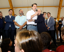 Governador Carlos Massa Ratinho Júnior inaugura em Guarapuava a nova sede do Colégio Estadual Leni Marlene Jacob  -  Guarapuava, 04/04/2019  -  Foto: Jaelson Lucas/ANPr