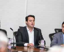 O governador Carlos Massa Ratinho Junior participa nesta segunda-feira (15) de Coletiva de Imprensa com um balanço dos 100 dias de gestão.   Curitiba, 15/04/2019 -  Foto: Geraldo Bubniak/ANPr