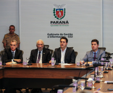 O governador Carlos Massa Ratinho Junior participa nesta segunda-feira (15) de Coletiva de Imprensa com um balanço dos 100 dias de gestão.   Curitiba, 15/04/2019 -  Foto: Geraldo Bubniak/ANPr