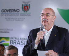 O governador Carlos Massa Ratinho Junior e o ministro da Cidadania, Osmar Terra, lançam o programa Criança Feliz . Curitiba, 18/04/2019 - Foto: Rodrigo Felix Leal/ANPr